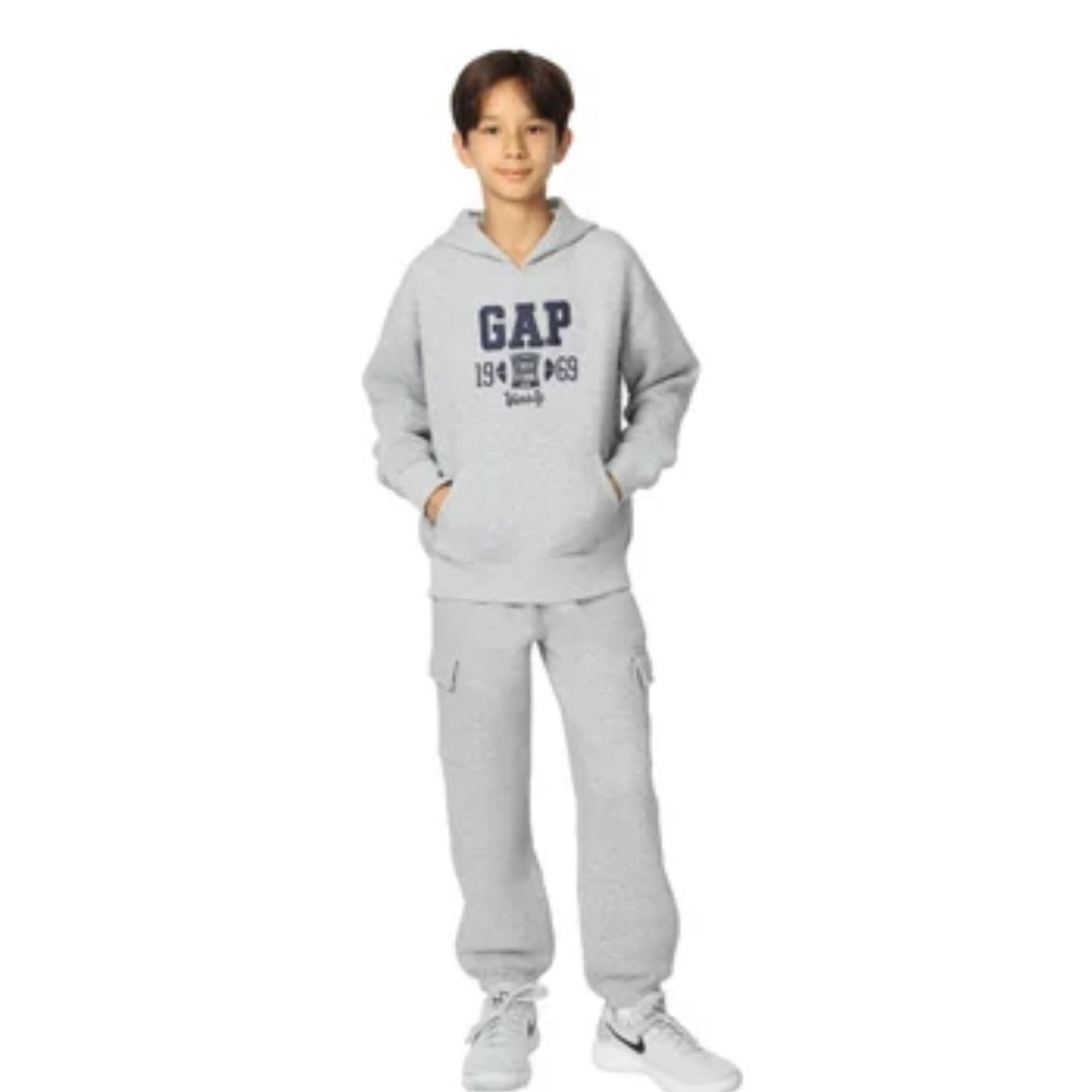 GAP Kids Gray Fleece Hoodie - Picture 1 of 9